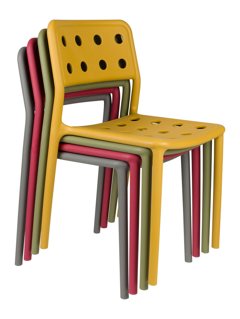 Gartenstuhl Serra im 4er-Set, Ochre-Gelb aus wetterfestem Kunststoff