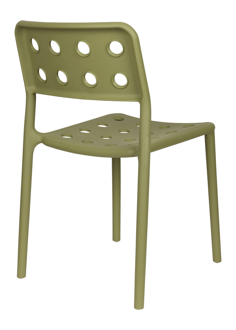 Gartenstuhl Serra im 4er-Set, Grün aus Kunststoff für Balkon