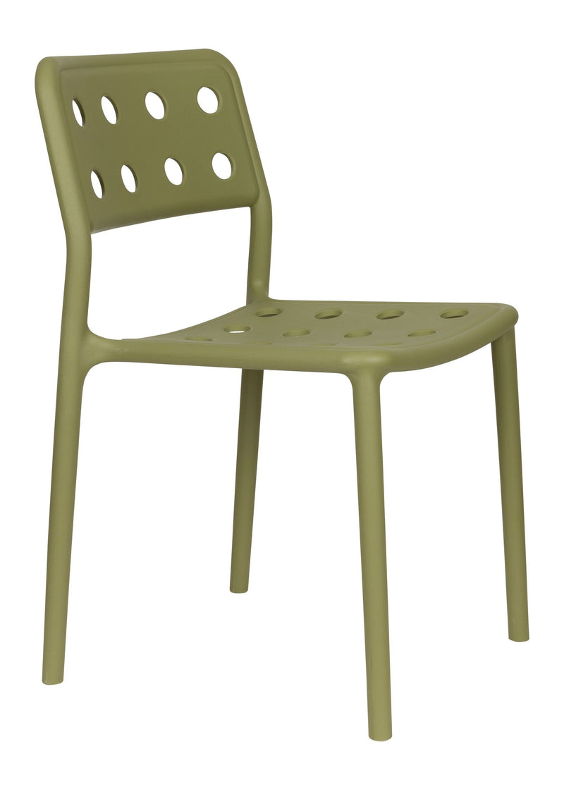 Gartenstuhl Serra im 4er-Set, Grün aus Kunststoff für Balkon