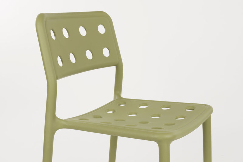 Gartenstuhl Serra im 4er-Set, Grün aus Kunststoff für Balkon
