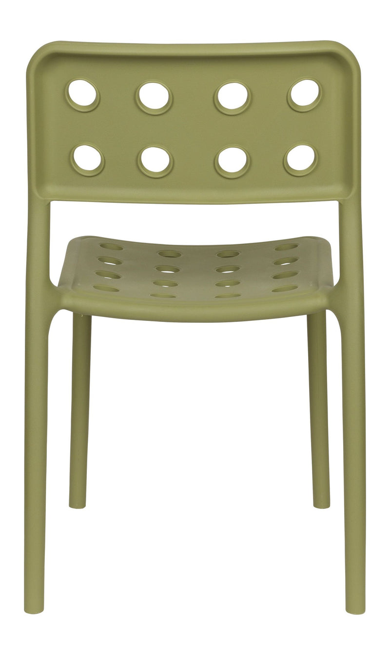 Gartenstuhl Serra im 4er-Set, Grün aus Kunststoff für Balkon