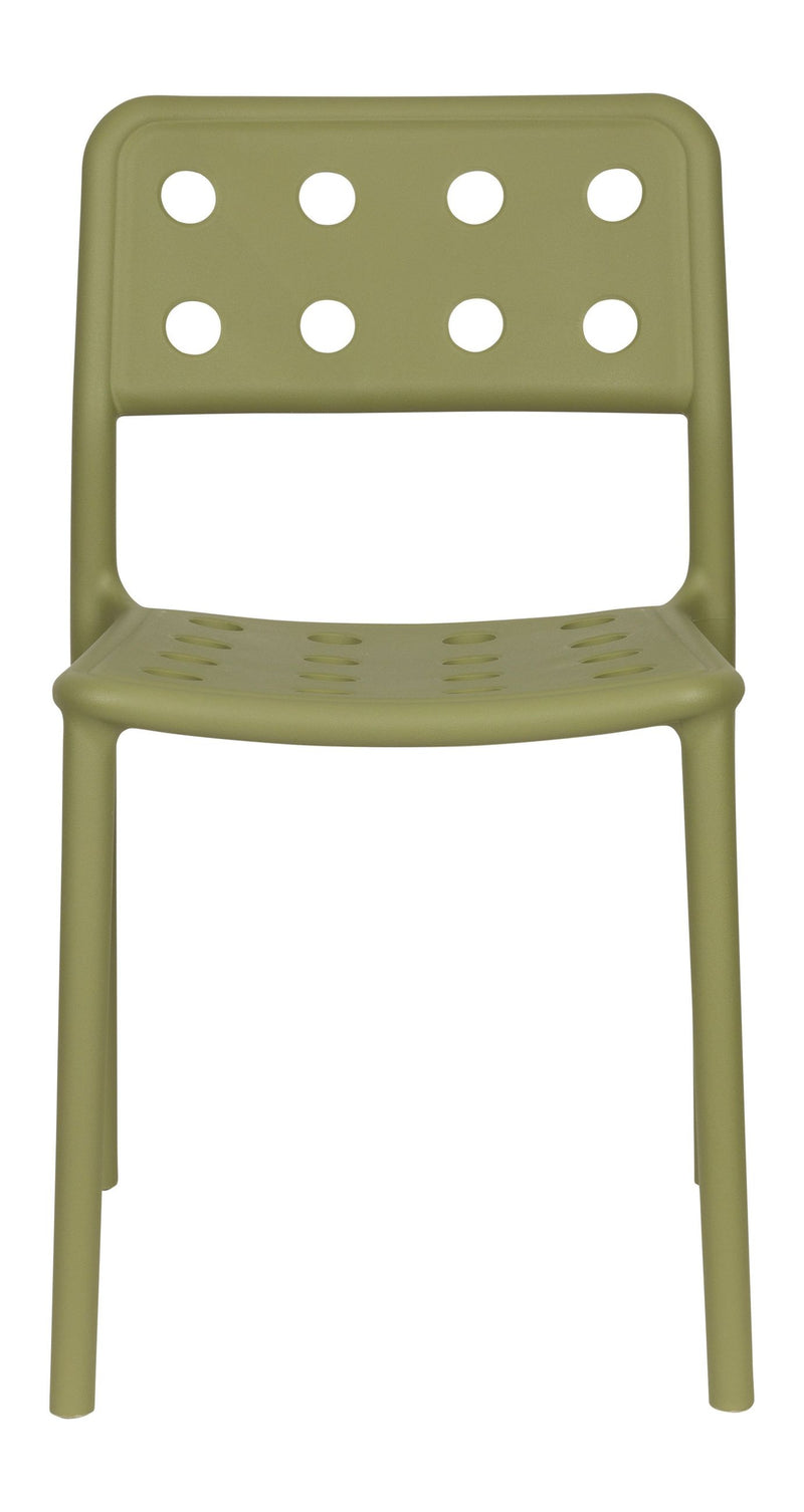 Gartenstuhl Serra im 4er-Set, Grün aus Kunststoff für Balkon