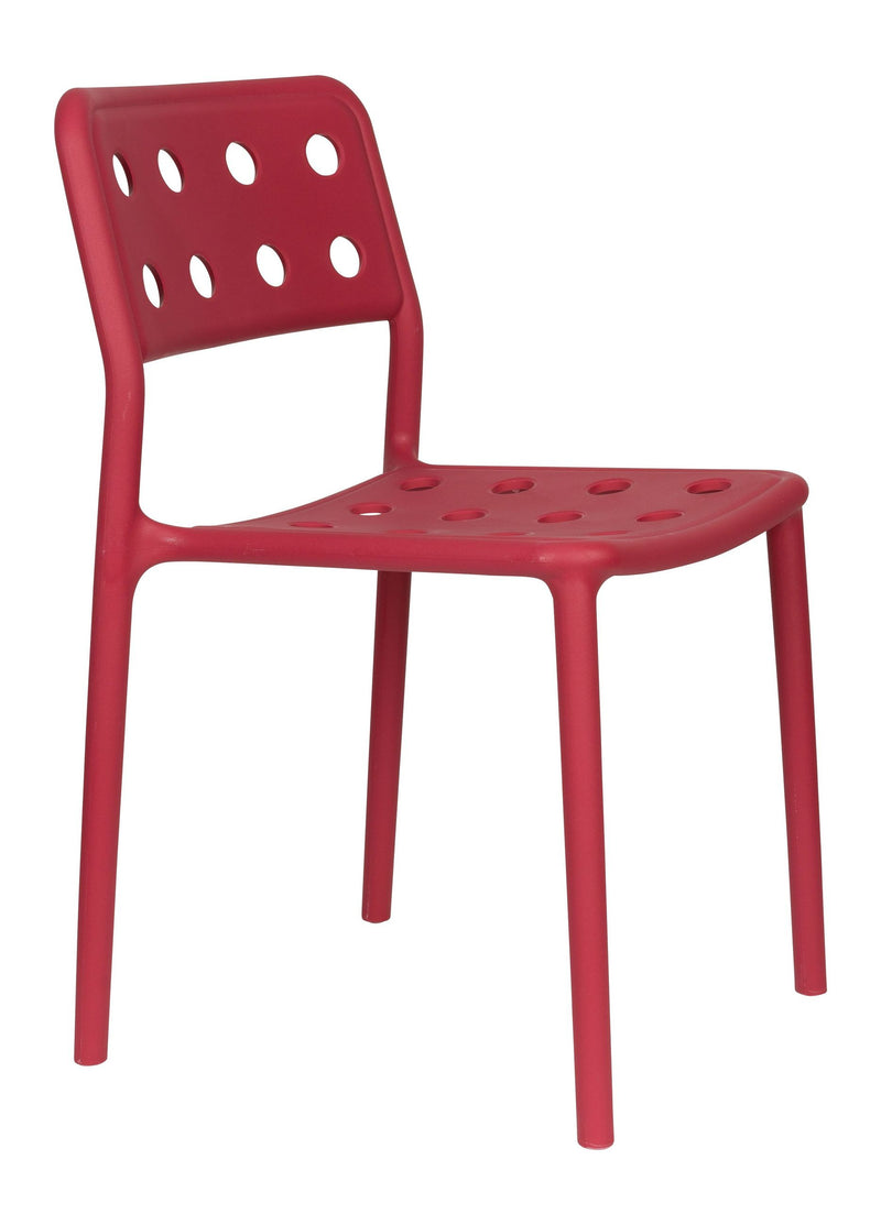 Gartenstuhl Serra im 4er-Set, Rot aus Kunststoff für Balkon & Terrasse