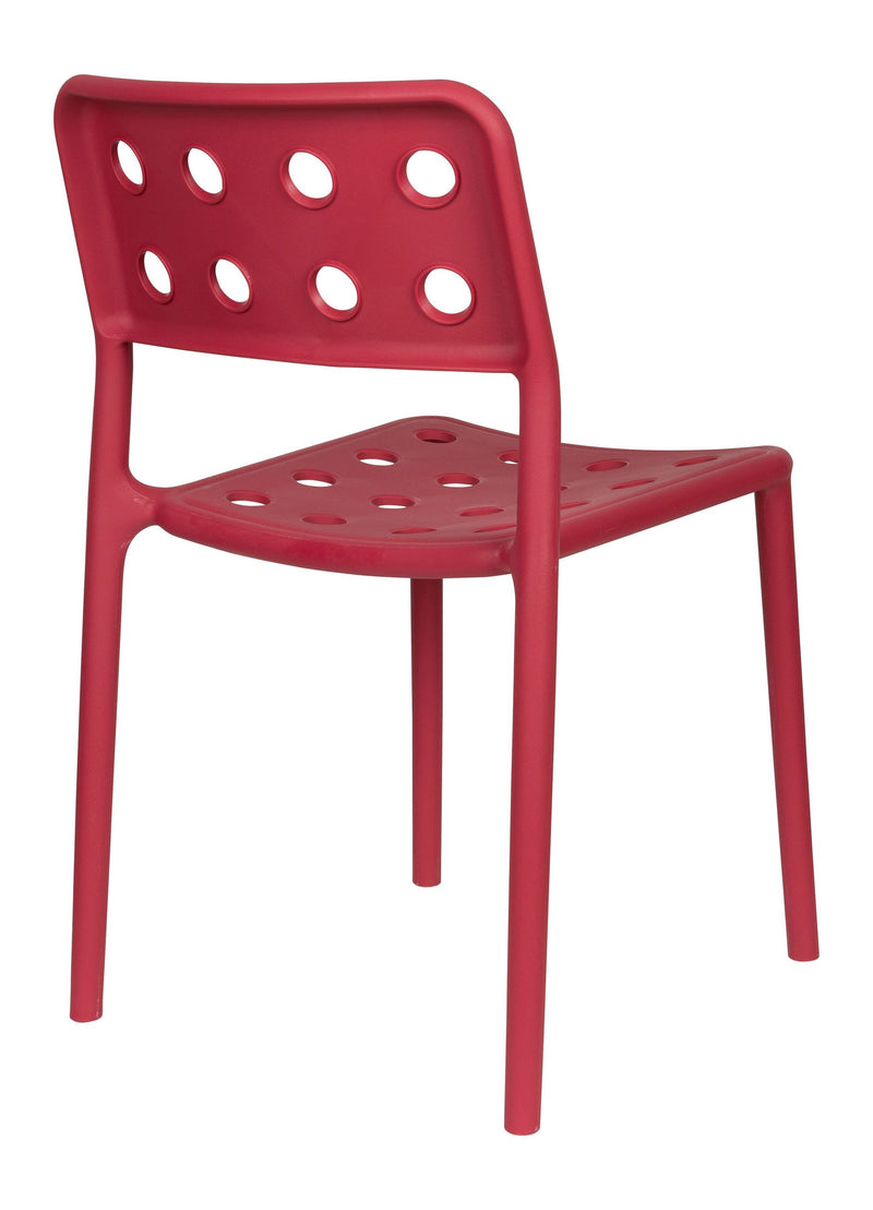 Gartenstuhl Serra im 4er-Set, Rot aus Kunststoff für Balkon & Terrasse