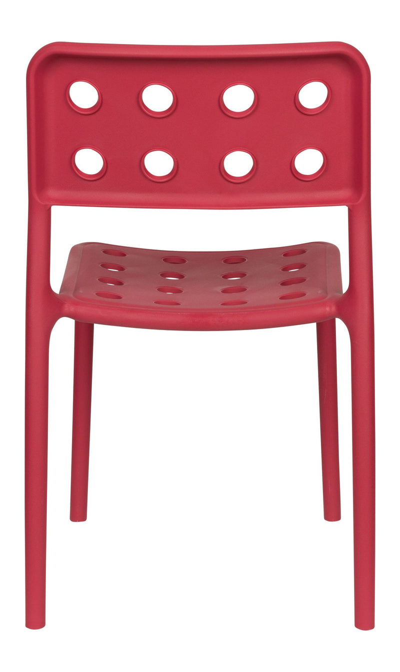 Gartenstuhl Serra im 4er-Set, Rot aus Kunststoff für Balkon & Terrasse