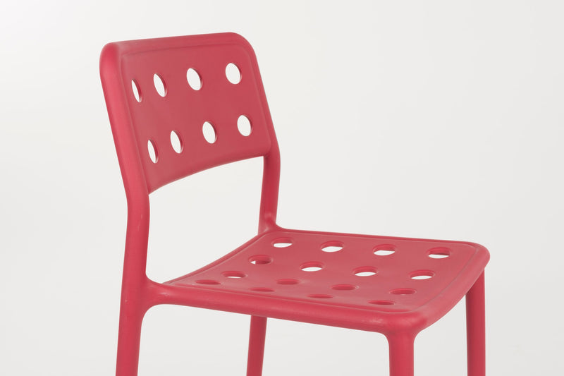 Gartenstuhl Serra im 4er-Set, Rot aus Kunststoff für Balkon & Terrasse