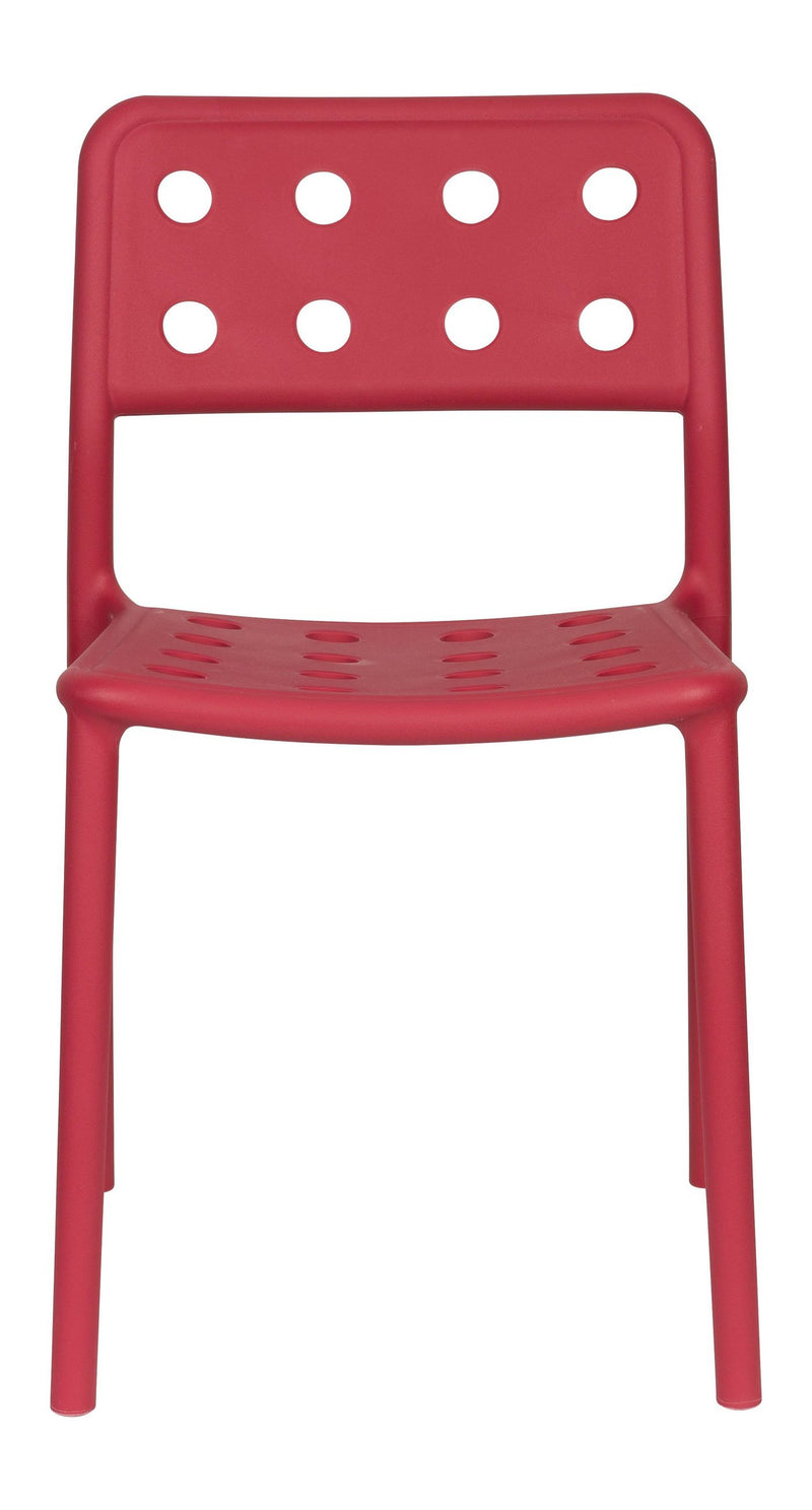 Gartenstuhl Serra im 4er-Set, Rot aus Kunststoff für Balkon & Terrasse