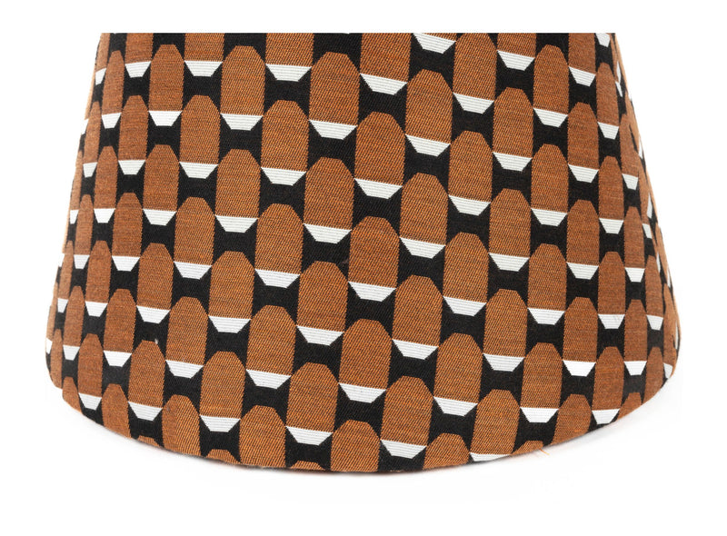 Hocker Pin mit braunem Muster und goldenem Rand, MDF-Gestell