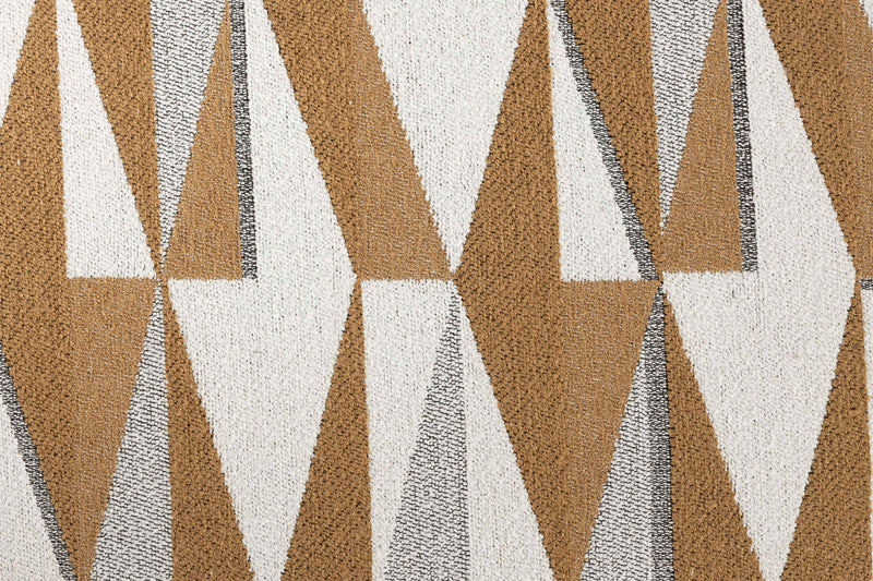 Hocker Ziggy mit Rautenmuster in Beige, Polyesterbezug für Wohnzimmer