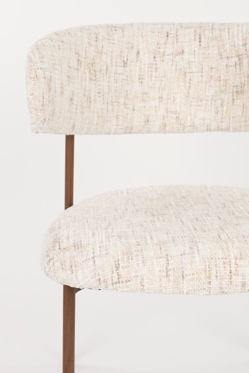 Esszimmerstuhl Claes im 2er-Set, Off-White mit Metallgestell