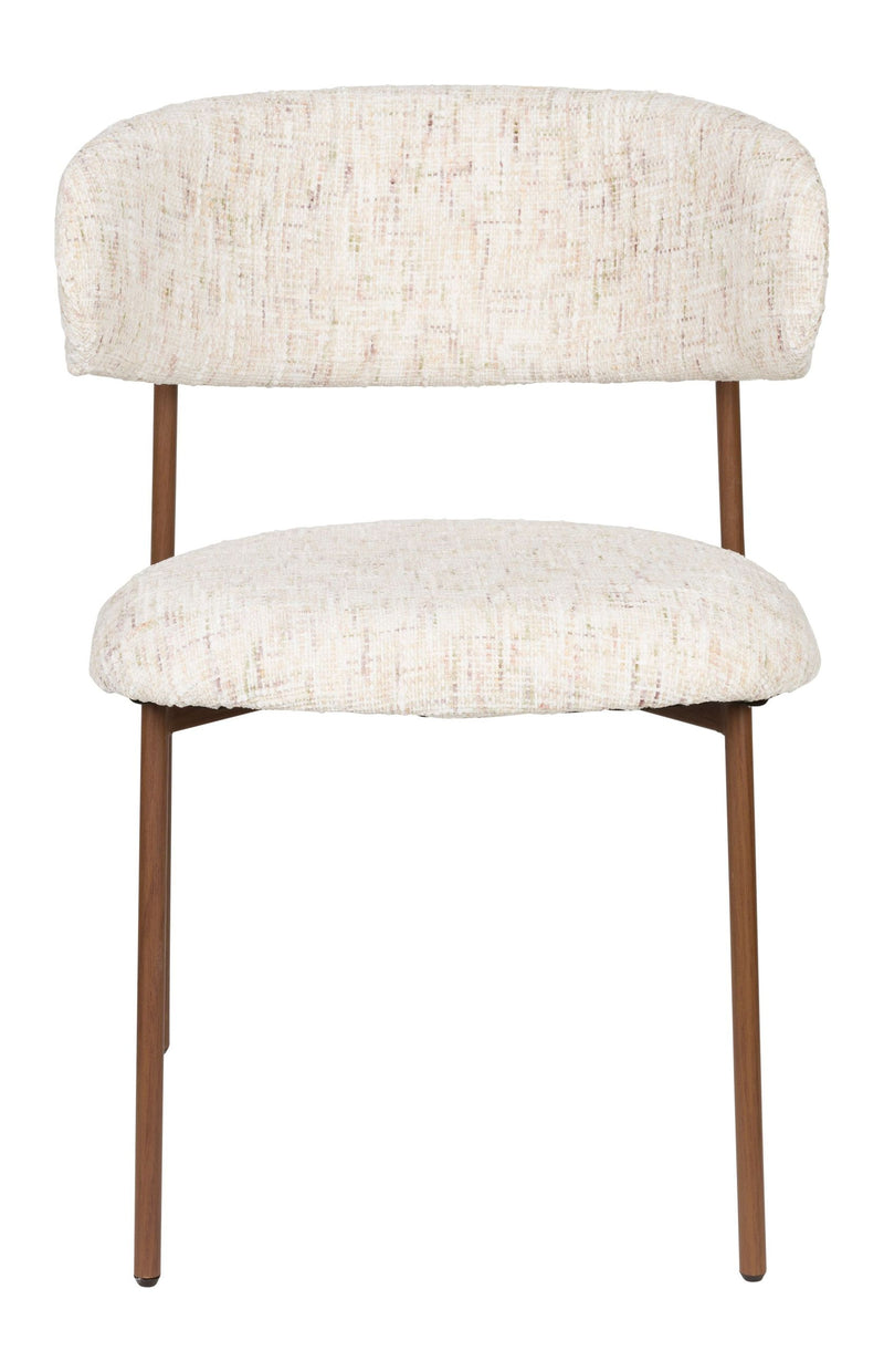 Esszimmerstuhl Claes im 2er-Set, Off-White mit Metallgestell