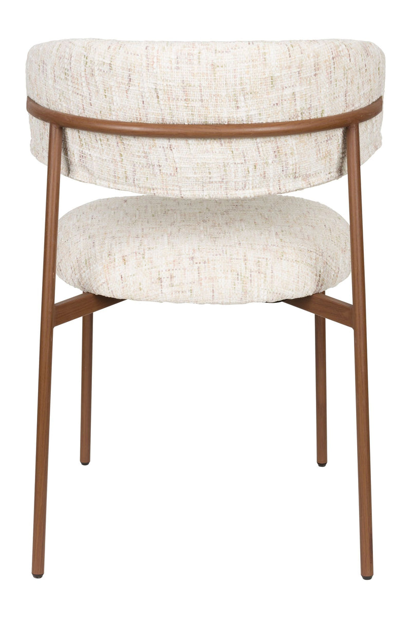 Esszimmerstuhl Claes im 2er-Set, Off-White mit Metallgestell
