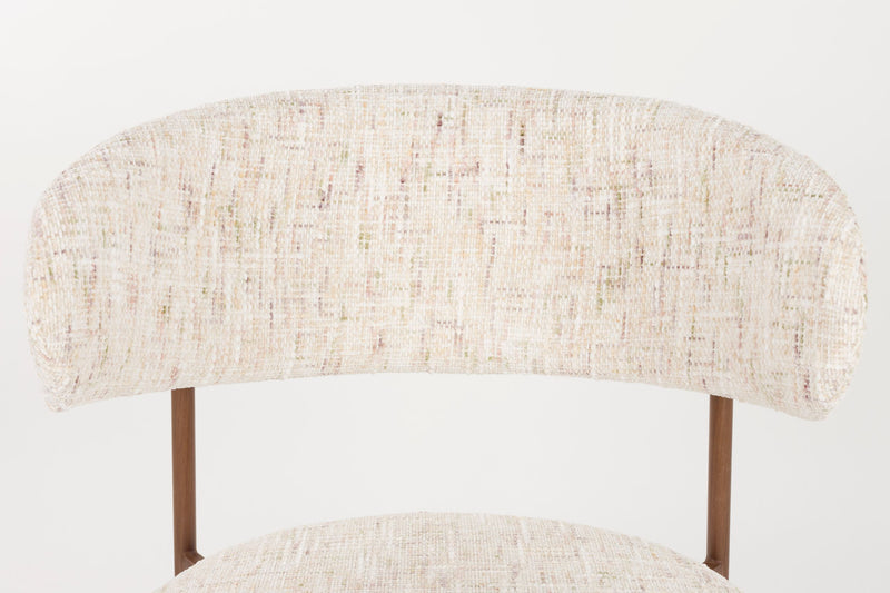 Esszimmerstuhl Claes im 2er-Set, Off-White mit Metallgestell