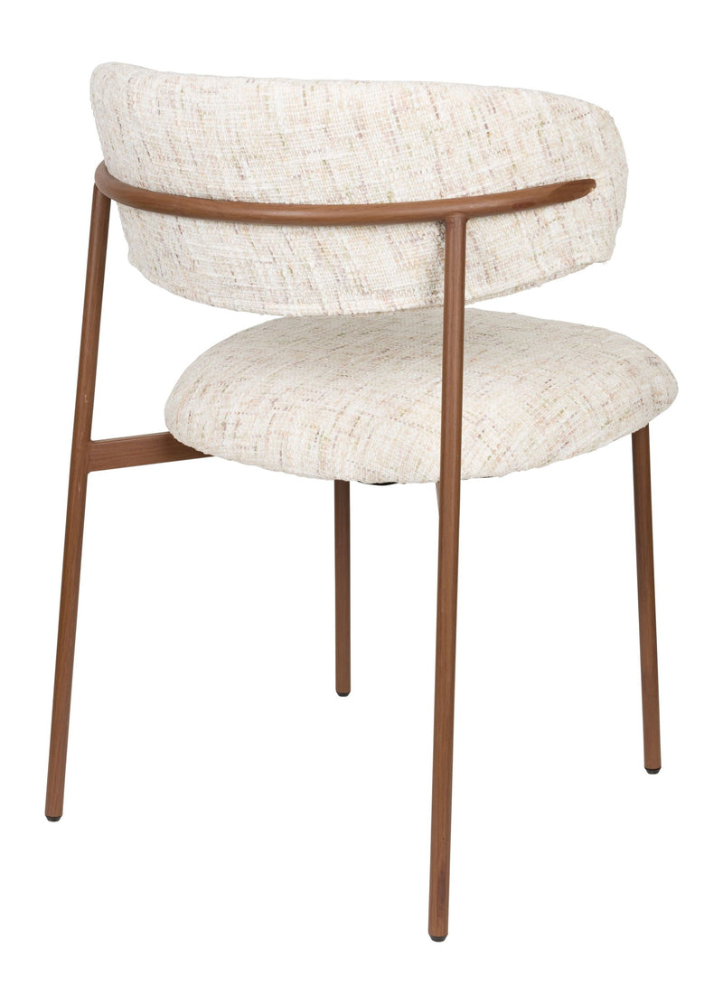 Esszimmerstuhl Claes im 2er-Set, Off-White mit Metallgestell
