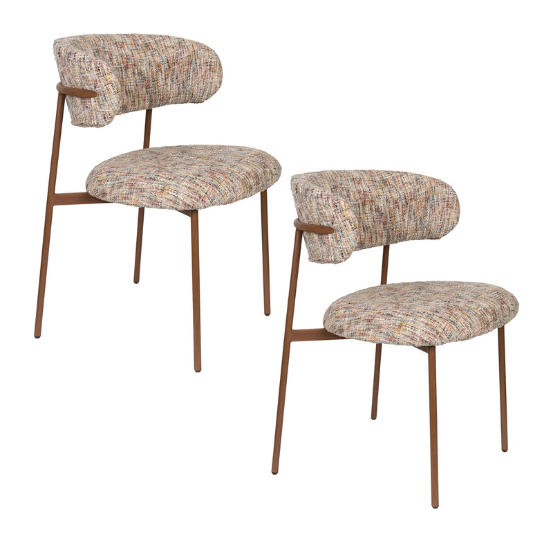 Esszimmerstuhl Claes im 2er-Set, Multicolour mit Metallgestell