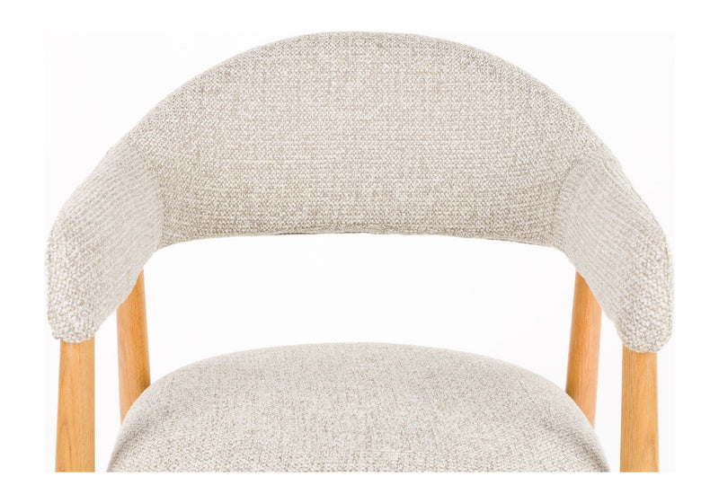 Sessel Indy im 2er-Set, Beige mit Eichenholz-Gestell für Esszimmer