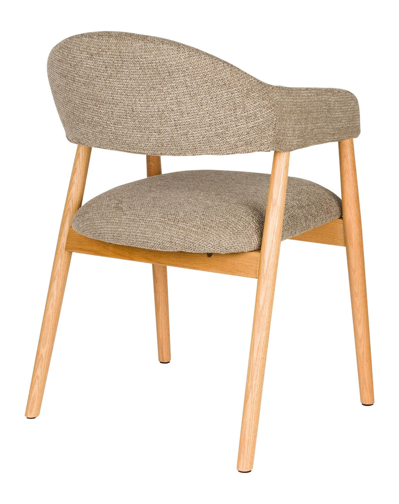 Sessel Indy im 2er-Set, Dunkelbraun mit Gestell aus Eichenholz