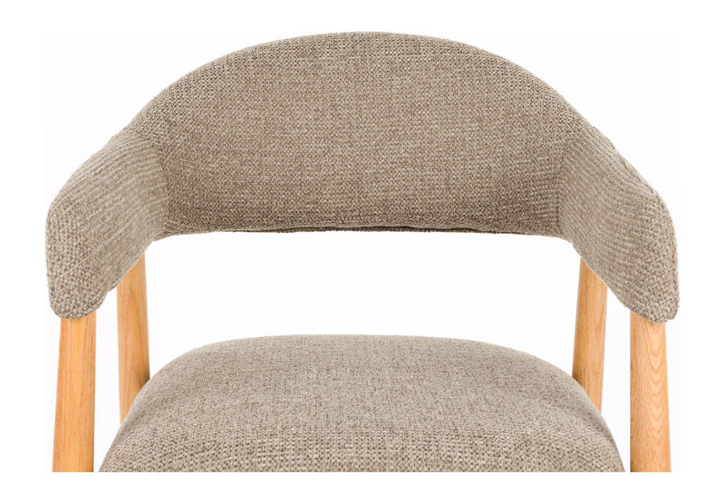 Sessel Indy im 2er-Set, Dunkelbraun mit Gestell aus Eichenholz