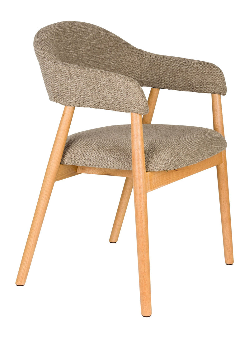 Sessel Indy im 2er-Set, Dunkelbraun mit Gestell aus Eichenholz