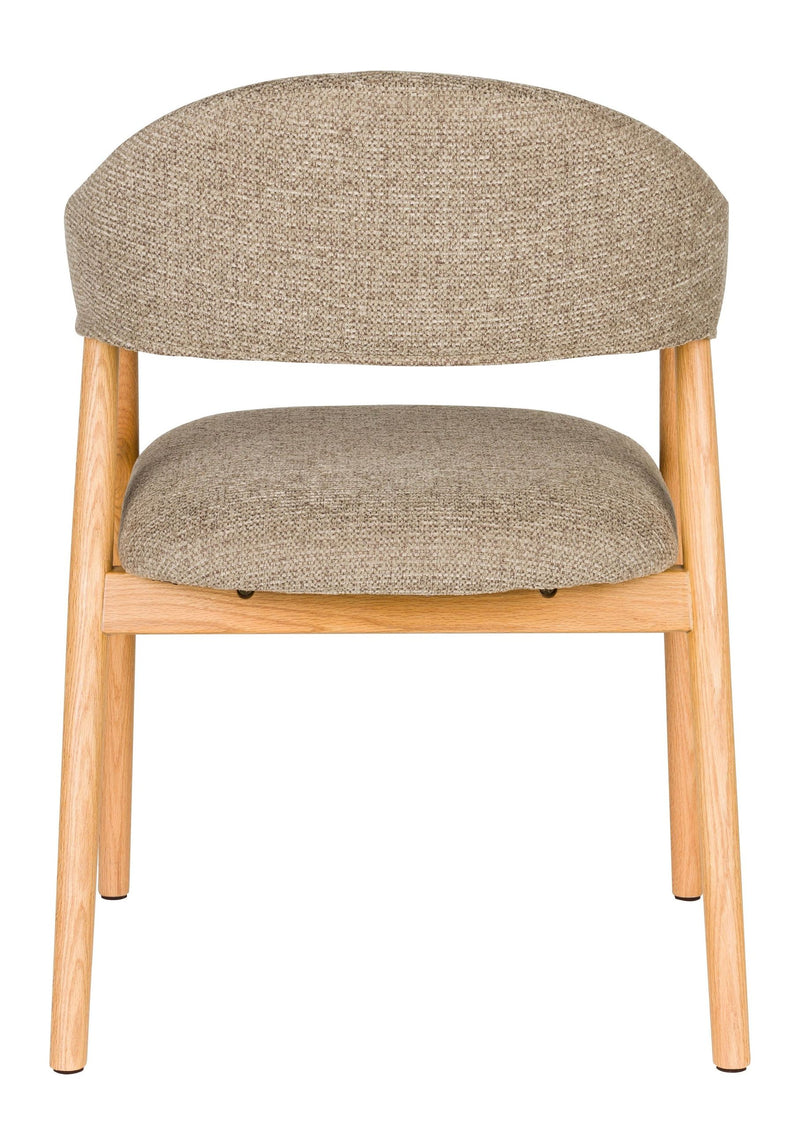 Sessel Indy im 2er-Set, Dunkelbraun mit Gestell aus Eichenholz