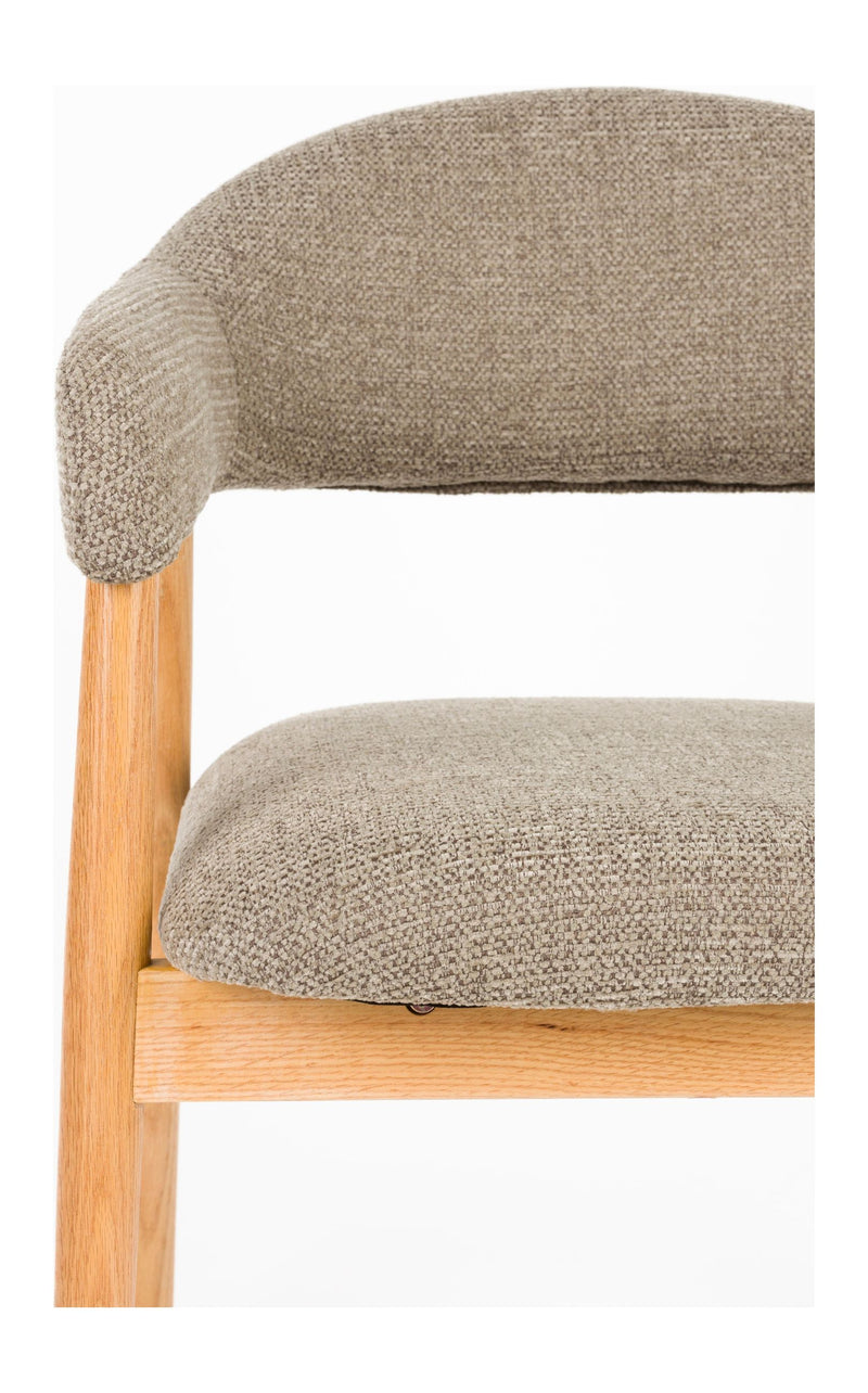 Sessel Indy im 2er-Set, Dunkelbraun mit Gestell aus Eichenholz