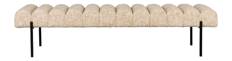 Sitzbank Jethro 160 cm in Beige mit Polsterbezug für Esszimmer
