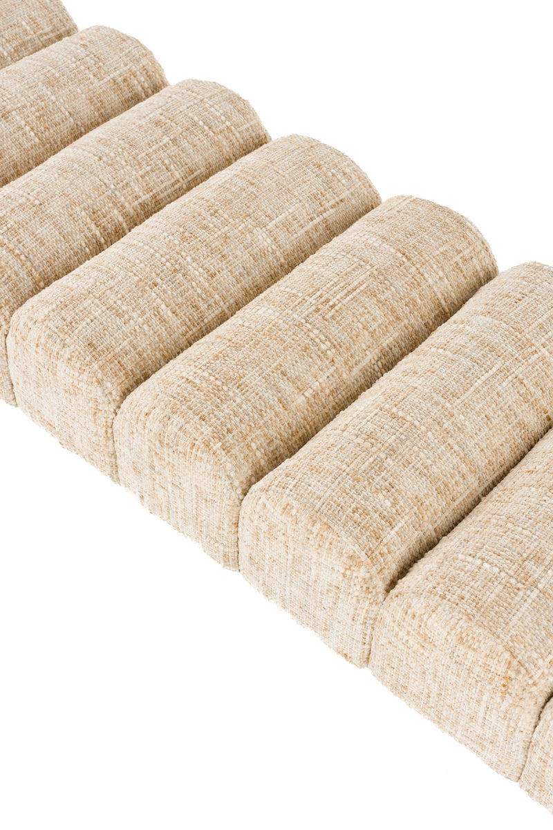 Sitzbank Jethro 160 cm in Beige mit Polsterbezug für Esszimmer