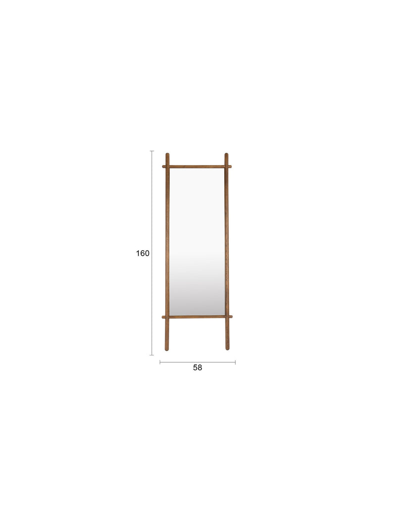 Standspiegel Solene aus Eichenholz, Walnuss, 58x160 cm fürs Wohnzimmer