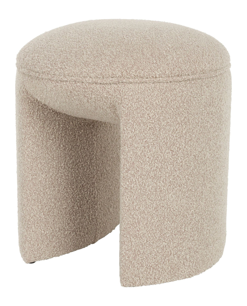 Hocker Noxx Beige mit Teddy-Stoff für Wohnzimmer und Schlafzimmer