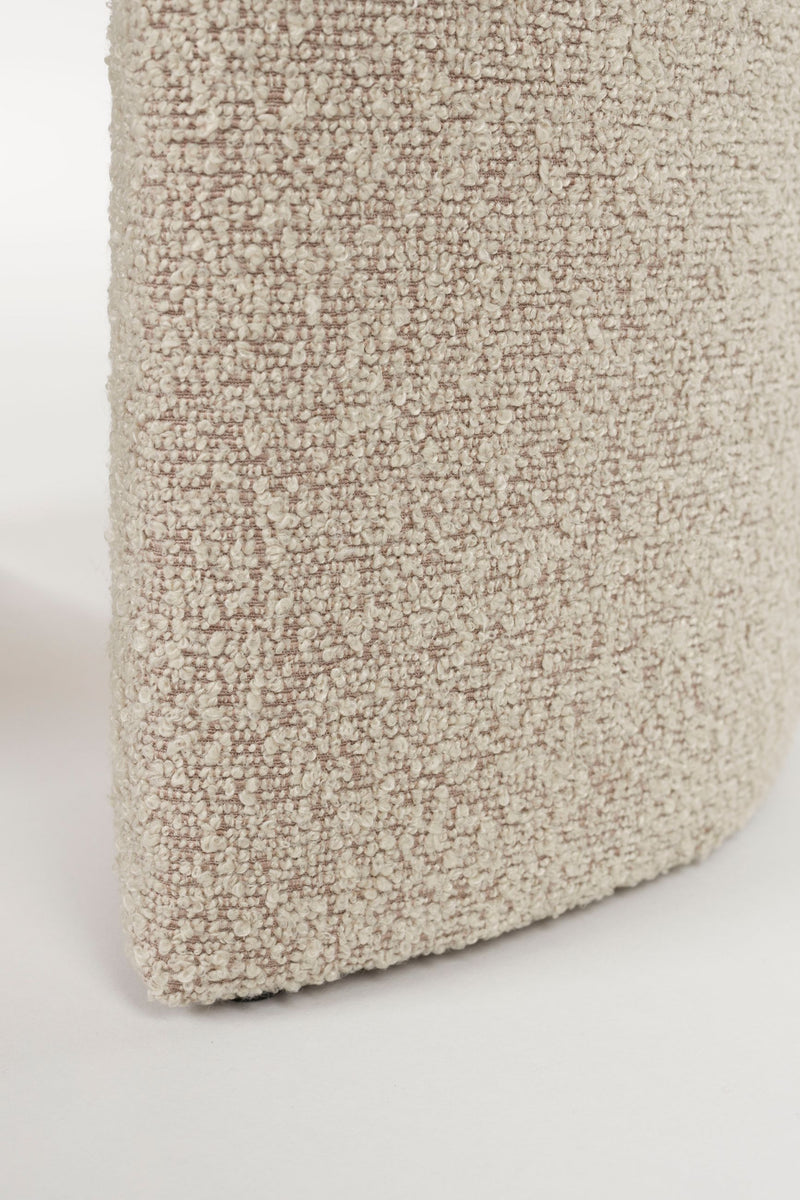 Hocker Noxx Beige mit Teddy-Stoff für Wohnzimmer und Schlafzimmer