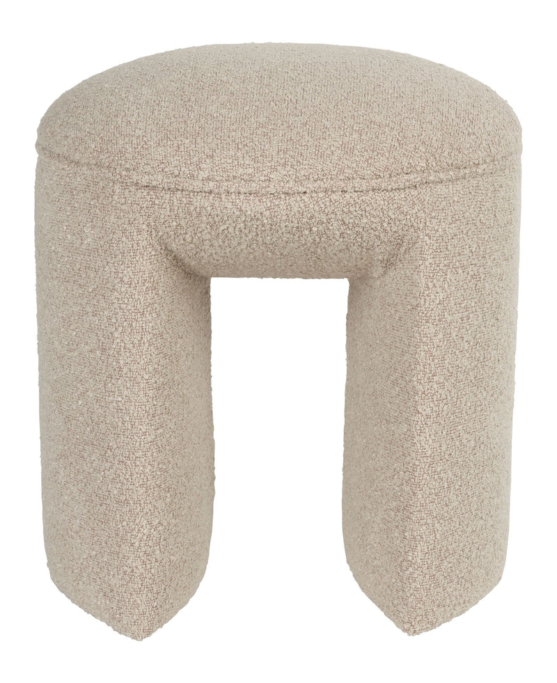 Hocker Noxx Beige mit Teddy-Stoff für Wohnzimmer und Schlafzimmer