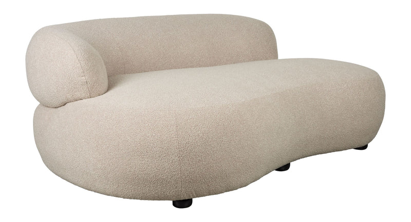 Sofa Noxx 2,5-Sitzer Beige mit weichem Teddy-Stoff-Bezug
