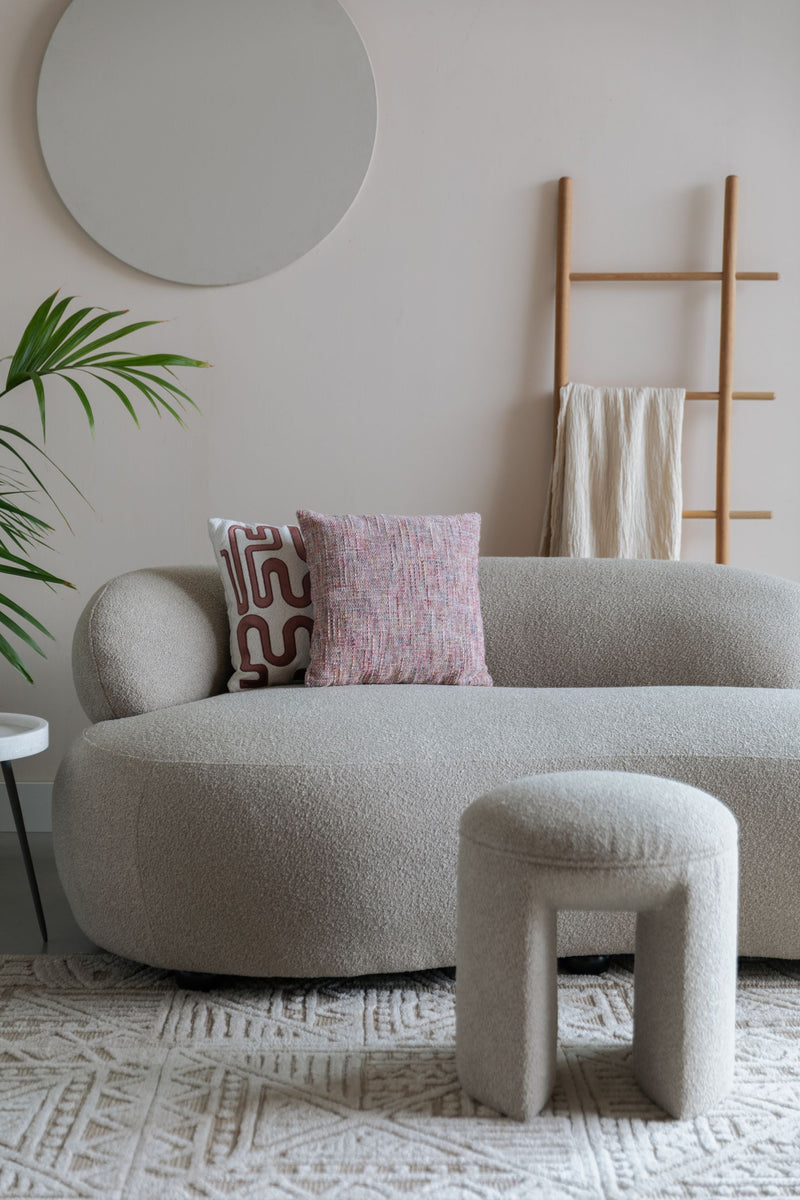 Sofa Noxx 2,5-Sitzer Beige mit weichem Teddy-Stoff-Bezug