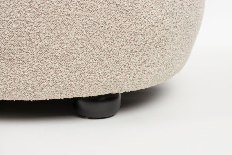 Sofa Noxx 2,5-Sitzer Beige mit weichem Teddy-Stoff-Bezug