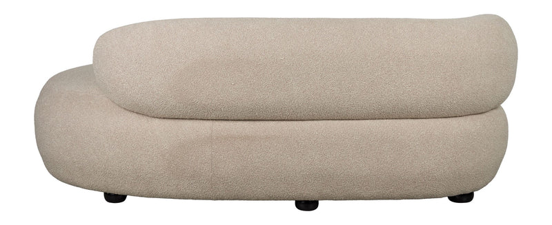 Sofa Noxx 2,5-Sitzer Beige mit weichem Teddy-Stoff-Bezug
