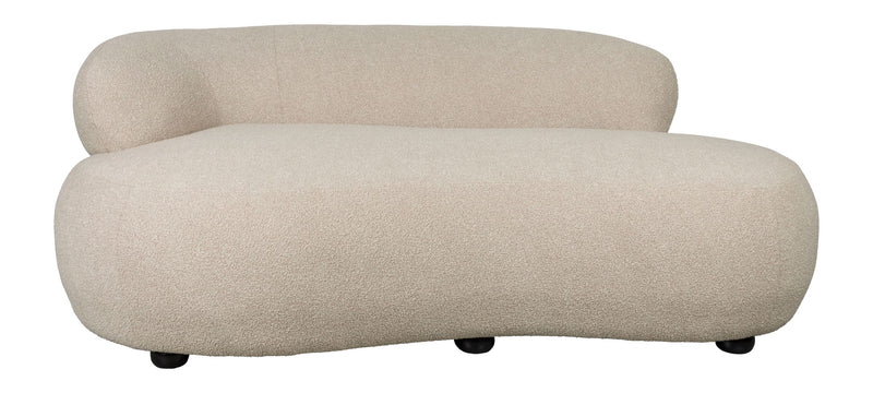 Sofa Noxx 2,5-Sitzer Beige mit weichem Teddy-Stoff-Bezug
