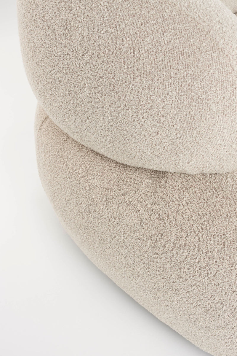 Sofa Noxx 2,5-Sitzer Beige mit weichem Teddy-Stoff-Bezug