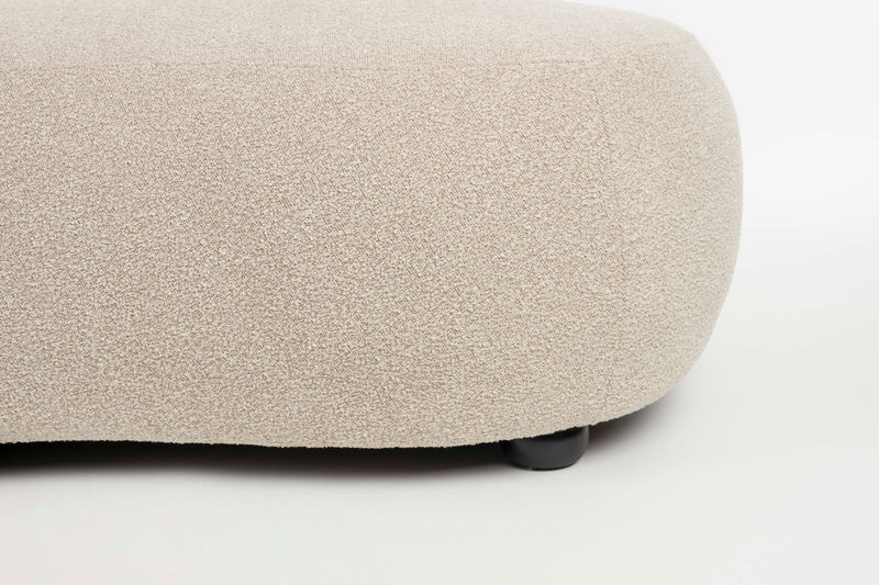 Sofa Noxx 2,5-Sitzer Beige mit weichem Teddy-Stoff-Bezug