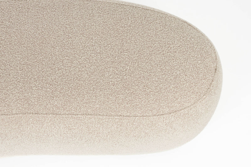 Hocker Noxx Beige mit Teddy-Stoff, 2 Sitzplätze für Wohnzimmer