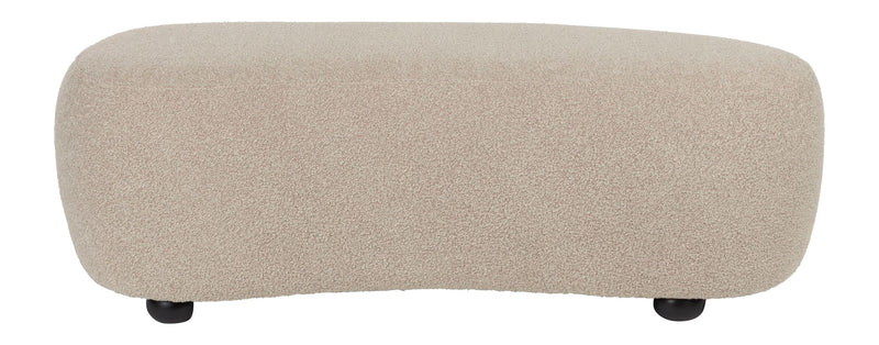 Hocker Noxx Beige mit Teddy-Stoff, 2 Sitzplätze für Wohnzimmer