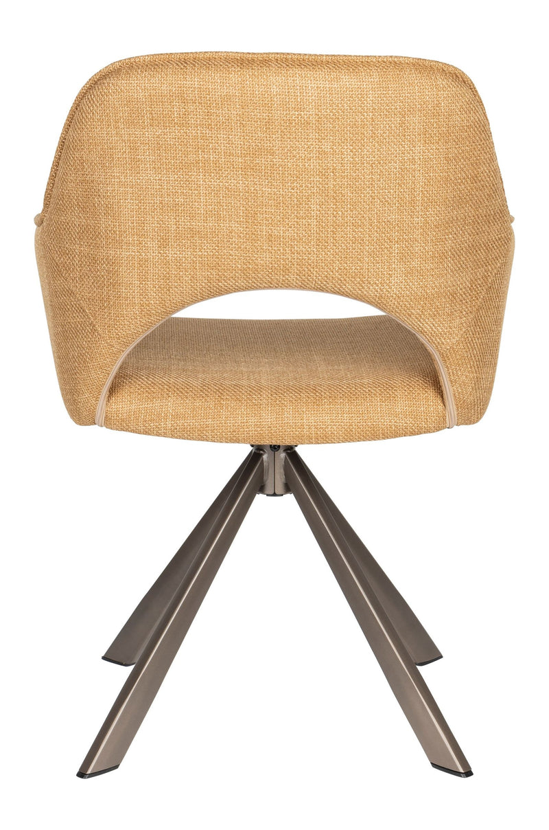 Esszimmerstuhl Toye im 2er-Set, Gelb mit drehbarem Sitz aus Polyester