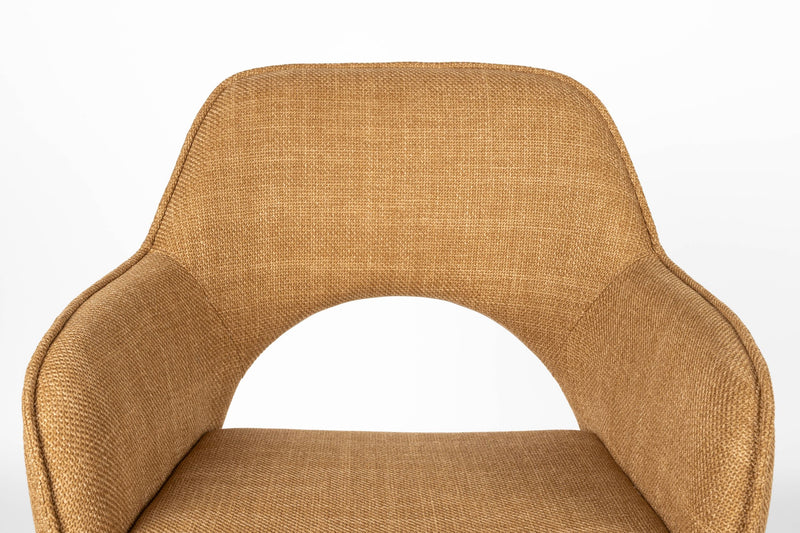 Esszimmerstuhl Toye im 2er-Set, Gelb mit drehbarem Sitz aus Polyester