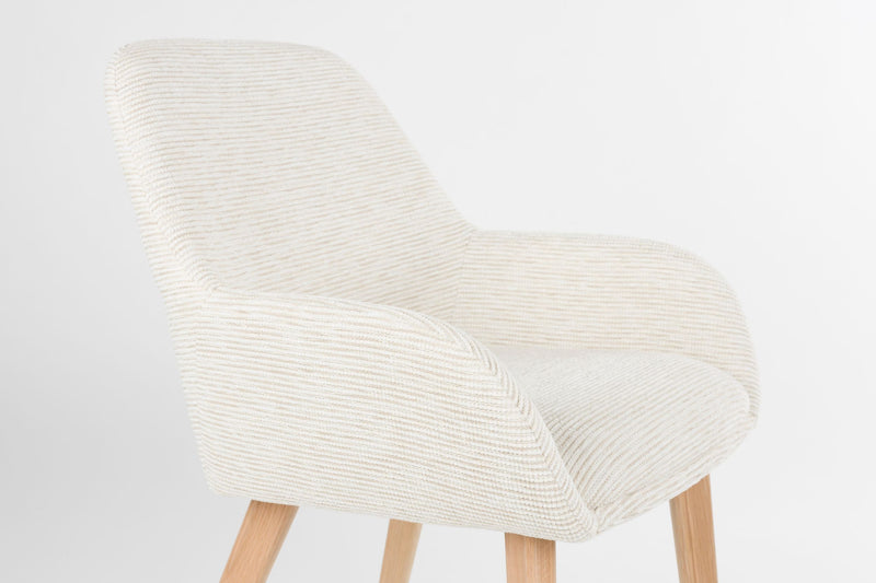 Esszimmerstuhl Loua im 2er-Set, Off-White mit Polsterschale