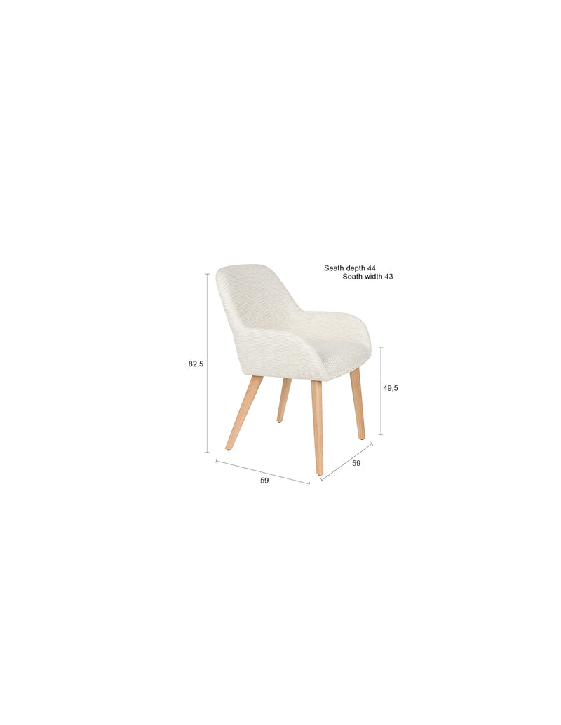 Esszimmerstuhl Loua im 2er-Set, Off-White mit Polsterschale
