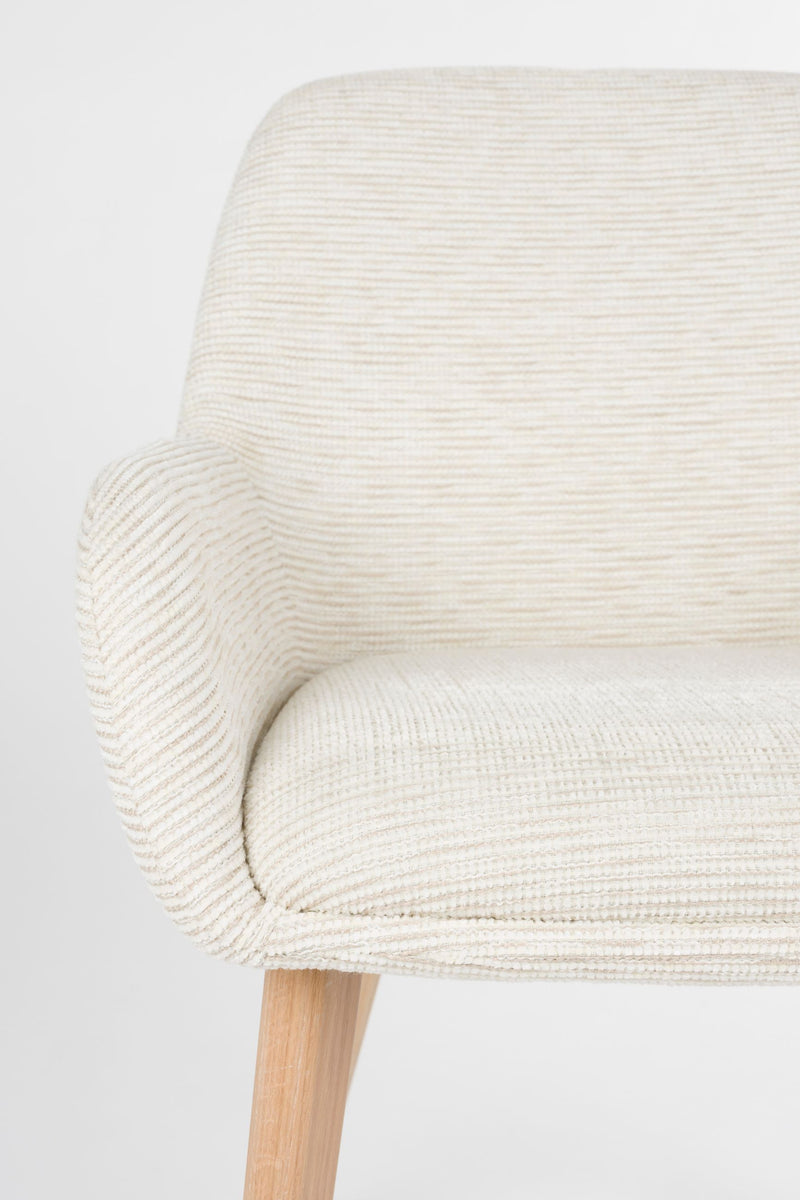 Esszimmerstuhl Loua im 2er-Set, Off-White mit Polsterschale