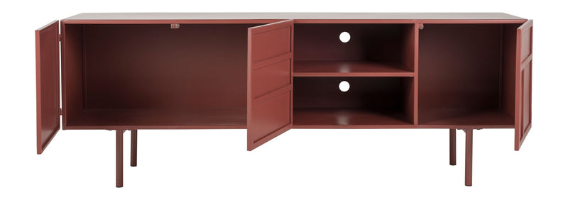Sideboard Davis aus Metall in Rot, Retro-Design fürs Wohnzimmer