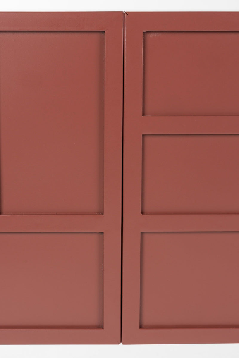Sideboard Davis aus Metall in Rot, Retro-Design fürs Wohnzimmer