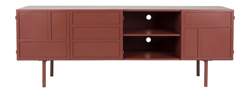 Sideboard Davis aus Metall in Rot, Retro-Design fürs Wohnzimmer