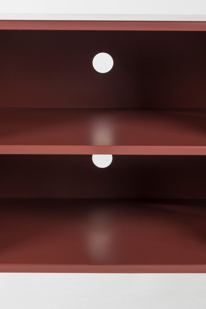Sideboard Davis aus Metall in Rot, Retro-Design fürs Wohnzimmer