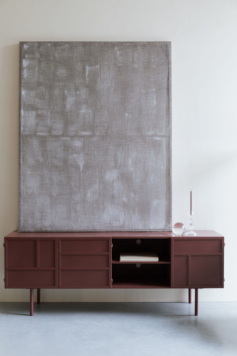 Sideboard Davis aus Metall in Rot, Retro-Design fürs Wohnzimmer